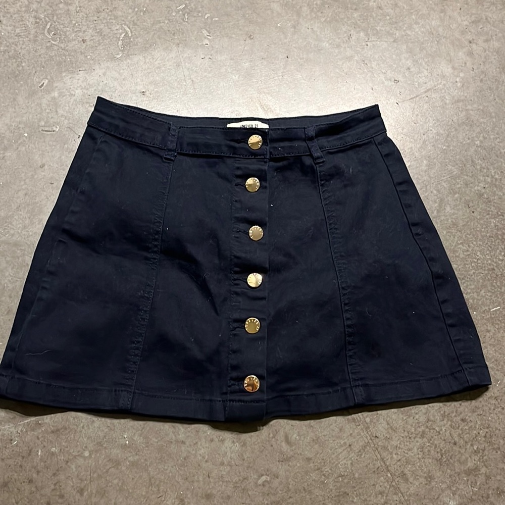 Stretchy button front skirt